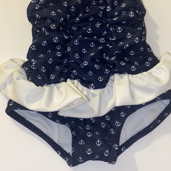 Janie and Jack Newborn nautical anchor sailor one piece swimsuit bathing suit - Picture 3 of 7